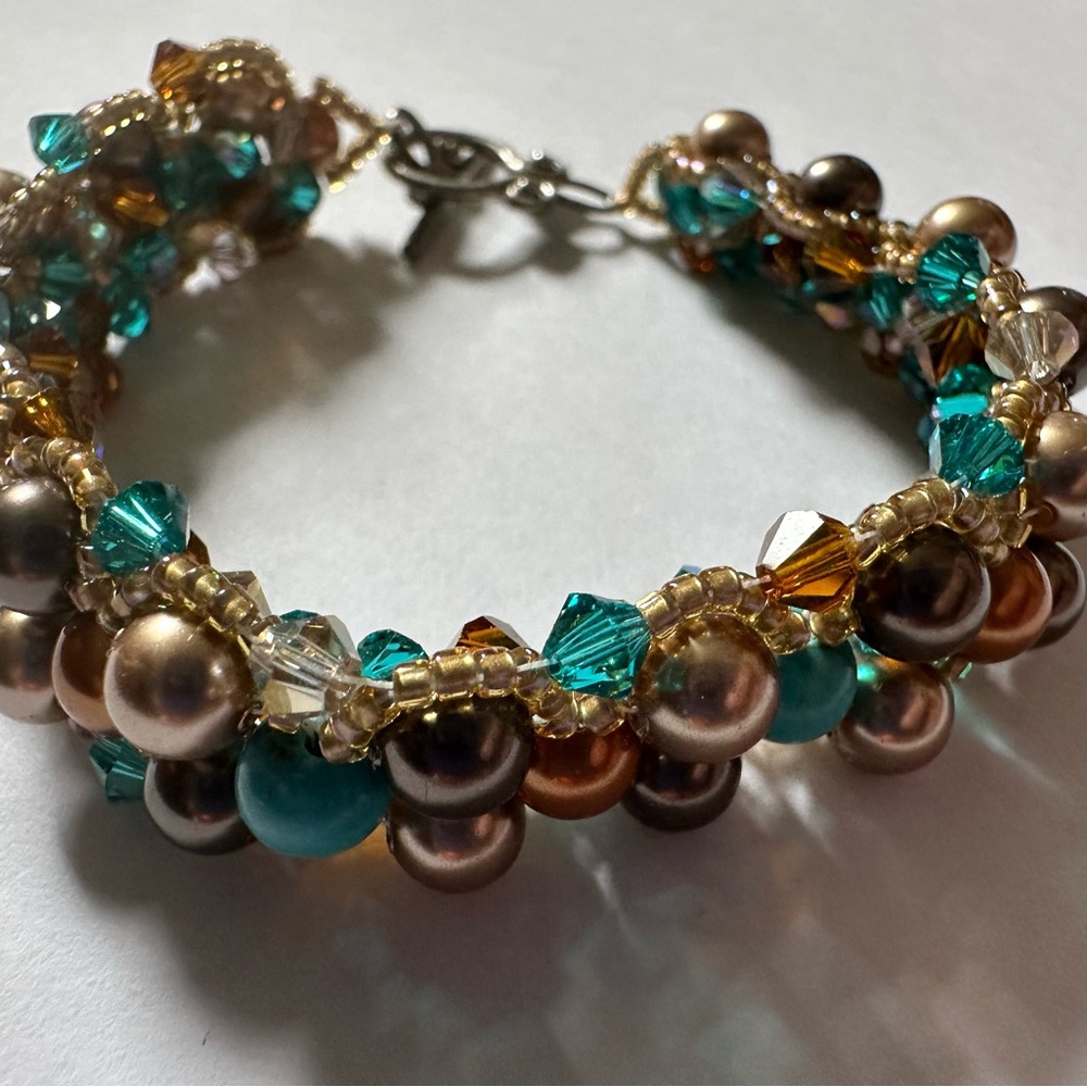 Reversible Statement Bracelet With Teal Stones, S… - image 2